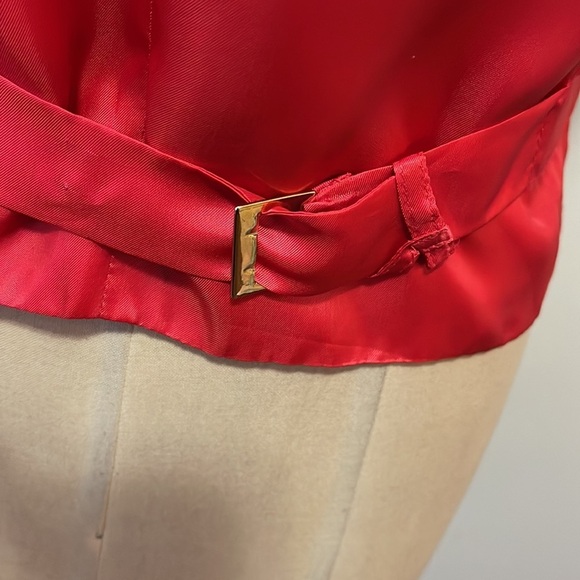 Moschino Red Tartan Plaid Wool Vest - Picture 8 of 12